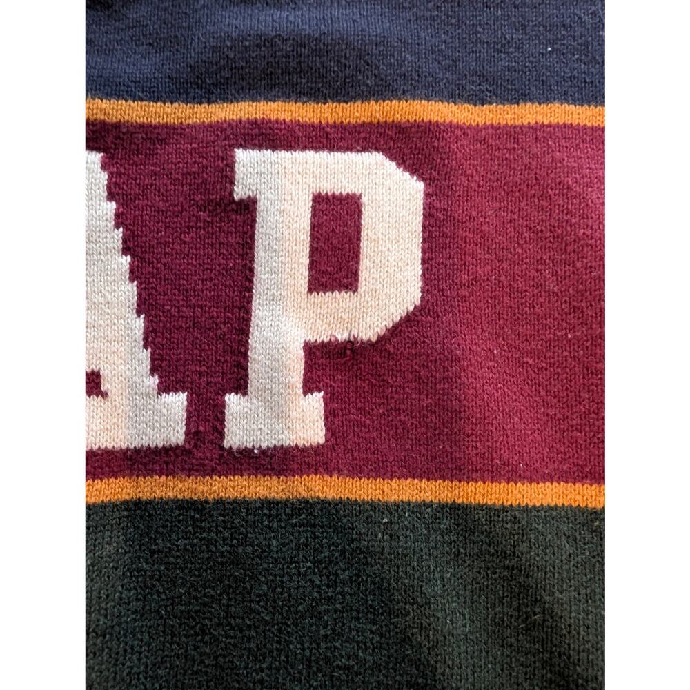 Gap Kids Boys Tops, Striped Gap Logo Crew Neck Sweater, Sz 8 - Picture 5 of 5